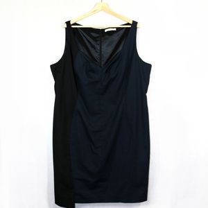 Tahari Woman Asymmetrical Color Block Sheath Dress